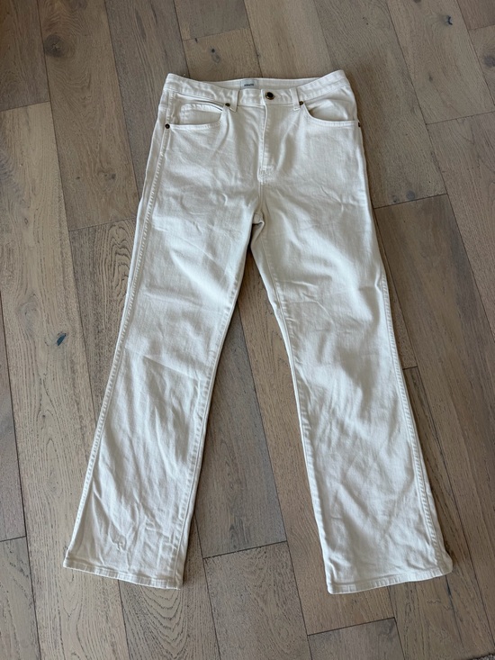 KHAITE Denim - Khaite Vivian High-Rise Jeans - Cream Off-White - Size 29